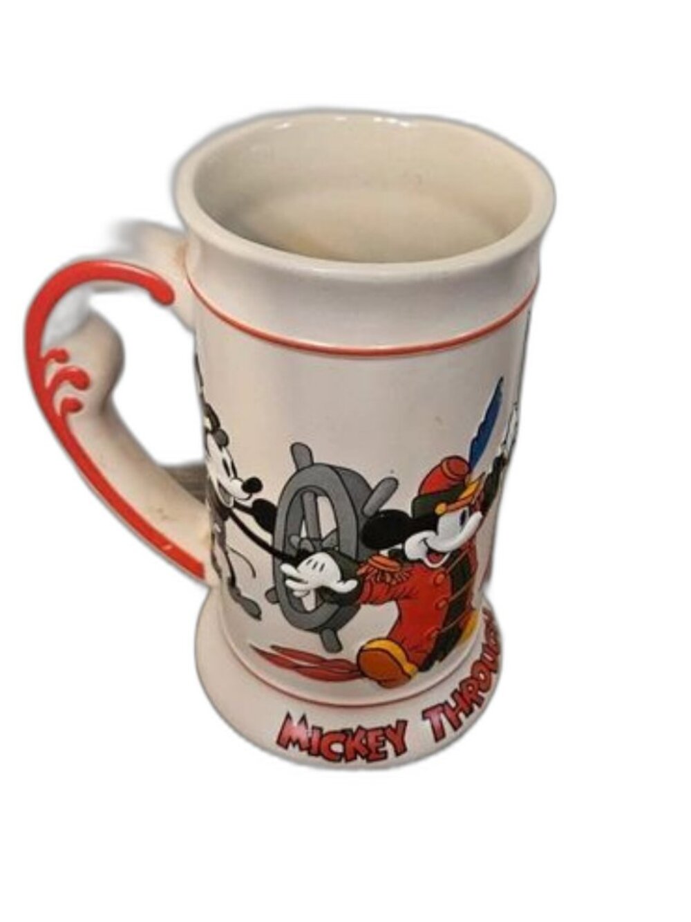 Vintage Disney Mickey Through The Years Ceramic Stein Mug--ITEM #2795